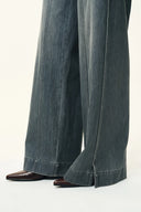 Moss Smoky Grey 3D Wijde Pijp Jeans in Micro Stretch Denim