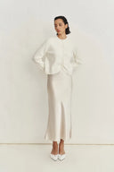 Otelie Hand Embroidered Extended Cardigan in Baby Alpaca-Merino Wool Knit