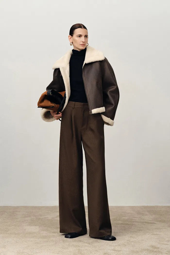 Quinn Short Jacket in Faux Shearling