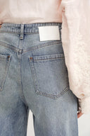 Emerie Straight Wide Leg Jeans in Cotton Denim