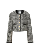 Gabriel 24K Gold Button Tweed Jacket in Two-Tone Wool Bouclé