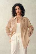 Éloïse Paisley Eyelet Shirt in Pima Cotton Poplin