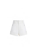 Barney A Line Cuffed  Cargo Short in Linen Blend