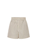 Lona Striped Casual Shorts in Cotton Poplin