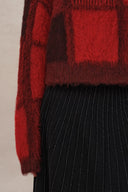Sibton Short Checked Sweater in Baby Alpaca Knit