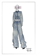 Jeans larges Rex en denim coton