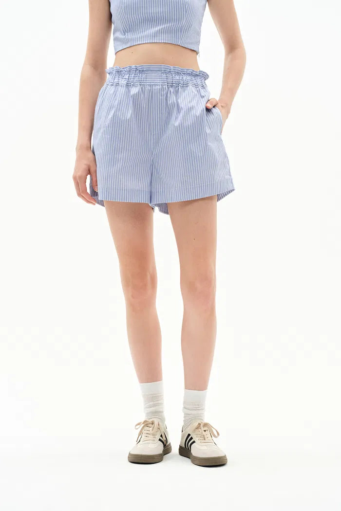Lona Striped Shorts in Cotton Poplin
