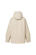 Clémence New Semi Oversized Hooded Sherpa Short Coat in Wool Blend