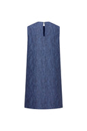 Lila Textured Sleeveless Short Dress in Imported Korean Metallic Lace