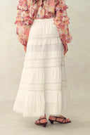 Liora Boho Lace Maxi Skirt in Cotton