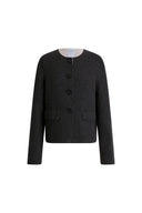 Veste boxy double face Sola en mélange soie et laine camel