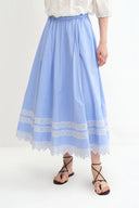 Imperia Embroidered Skirt in Premium Cotton Poplin