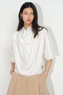 Maglia Atlanta con collo a scialle in cotone