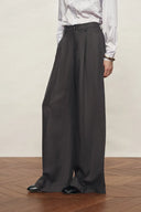 Pantaloni Casual Alice con Ampia Fascia in Vita in Misto Tencel Lino