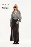 Illusion-S Crop Hoodie in Bright Silk Knitting