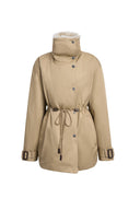 Isolde Drawstring Waist Parka Jacket in 90% White Goose Down