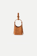 Duomo Mini Bag Charm in Suede Leather
