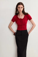 Top crocheté Aikena en maille de coton