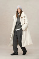 Maddalena White Duck Down Long Down Coat in Ultra Light Fabric