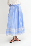 Imperia Embroidered Skirt in Premium Cotton Poplin