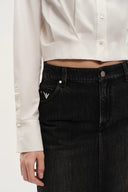 Tessera Pleated Crop Shirt in Cotton
