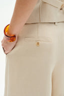 Victoria High Waisted Bermuda Shorts in Silk-Linen