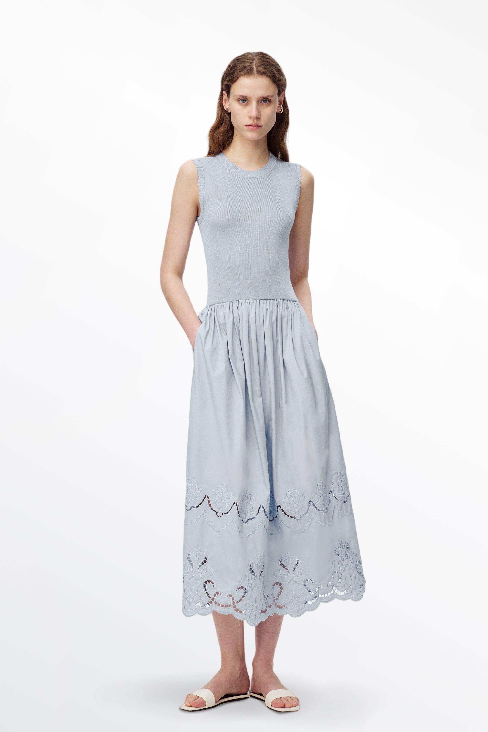 Amy Lace-Trimmed Dress in Mulberry Silk Blend
