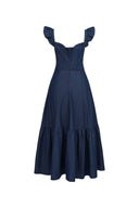 Ocean Dress in Washed Cotton Denim