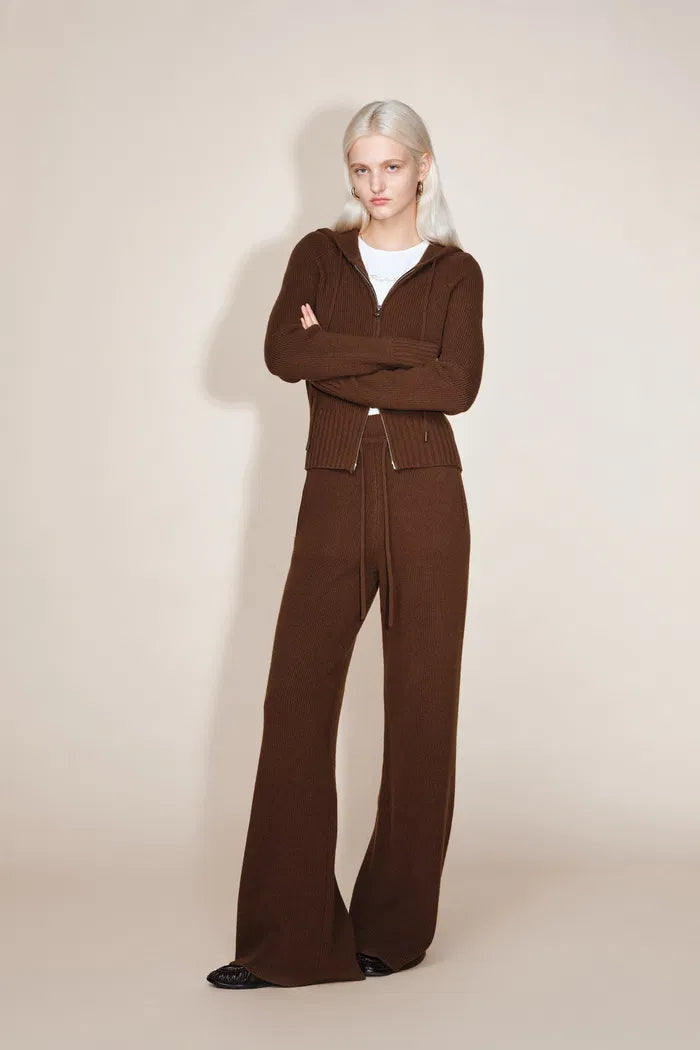 Vivi Hooded Fitted Cardigan in Merino Wool Knit