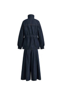 Ensemble veste en jean ajustée style utilitaire Solene et jupe-short longue en denim mélangé chanvre