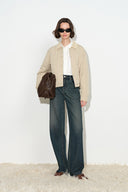 Blair Quilted Check Panel Cropped Padded Jacket
