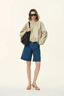 Shorts de mezclilla Yvonne Carpenter con sastrería deconstruida