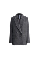 Blazer Ava con cuciture a contrasto lavorate a mano in lana merino australiana