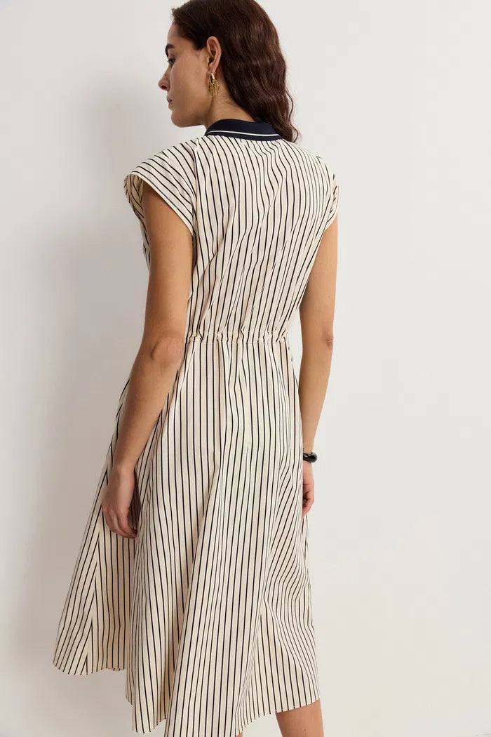 Rosent Stripe Dress in Cotton Poplin