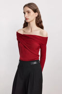 Venus Convertible Off Shoulder Long Sleeve Top