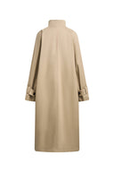 Esme Minimalist Oversized Long Trench Coat in Cotton Twill