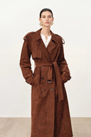 Gabardina con hombreras desmontables Tilda en ante sintético