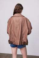 Terra Vintage Brown Leather Jacket in Vegan Leather