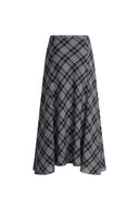 Fern Plaid Panelled Skirt in Cotton Blend