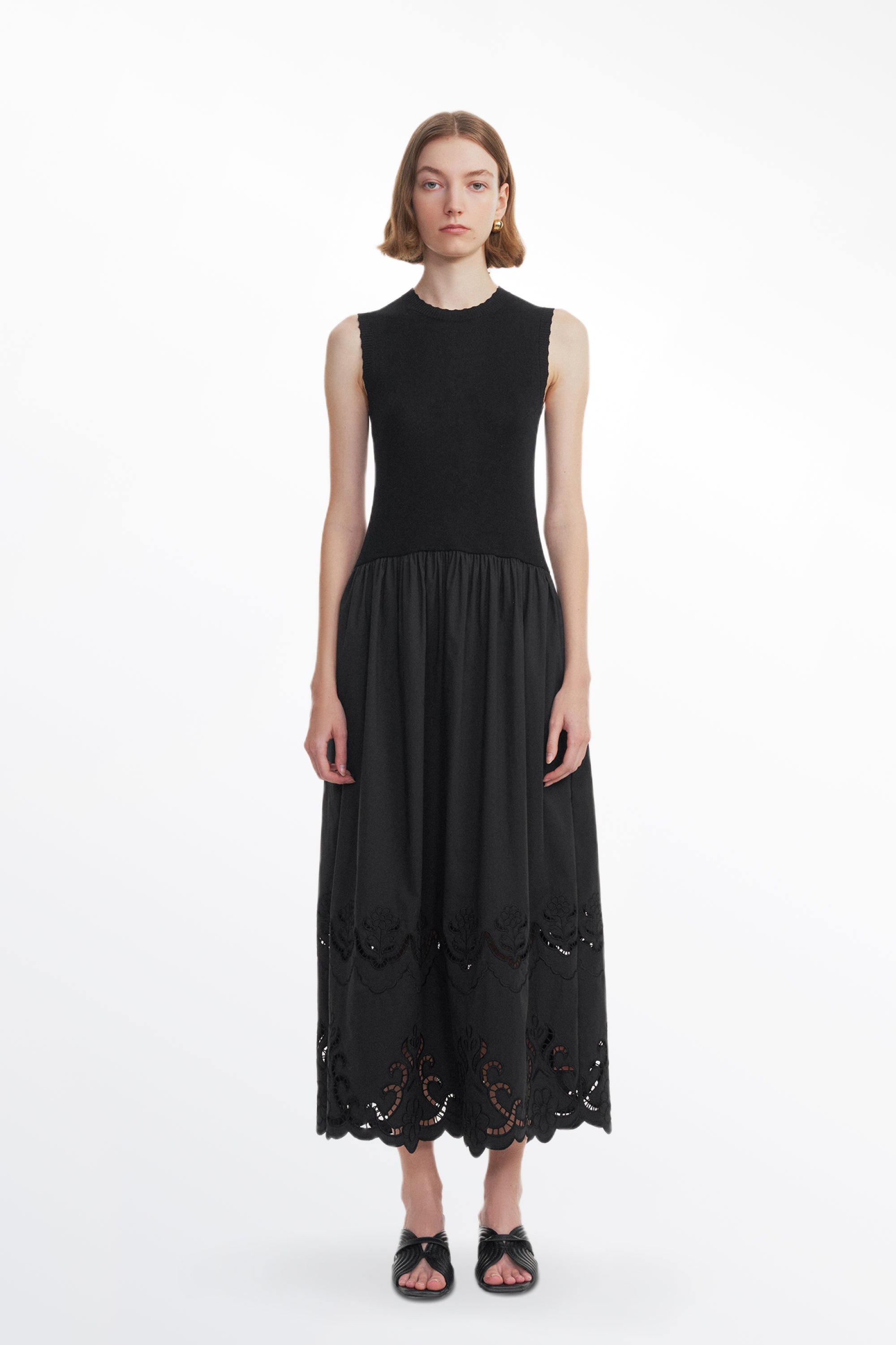 Amy Embroidered Dress in Mulberry Silk Blend