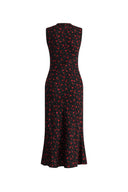 Blair Sleeveless Cheongsam Dress in Textured Mulberry Silk