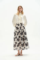 Falda extendida con estampado jacquard Rhea en malla jacquard pesada