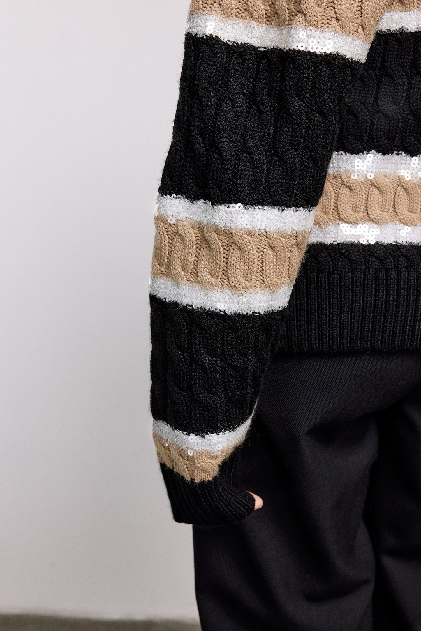 Jupiter Stripe Knit Cardigan in Wool Blend