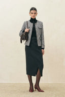 Deauville Hand Woven Trim Crew Neck Tweed Jacket in French Bouclé