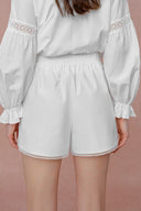 Emily Embroidered Collar Top and Shorts Matching Set in Silk Cotton Blend