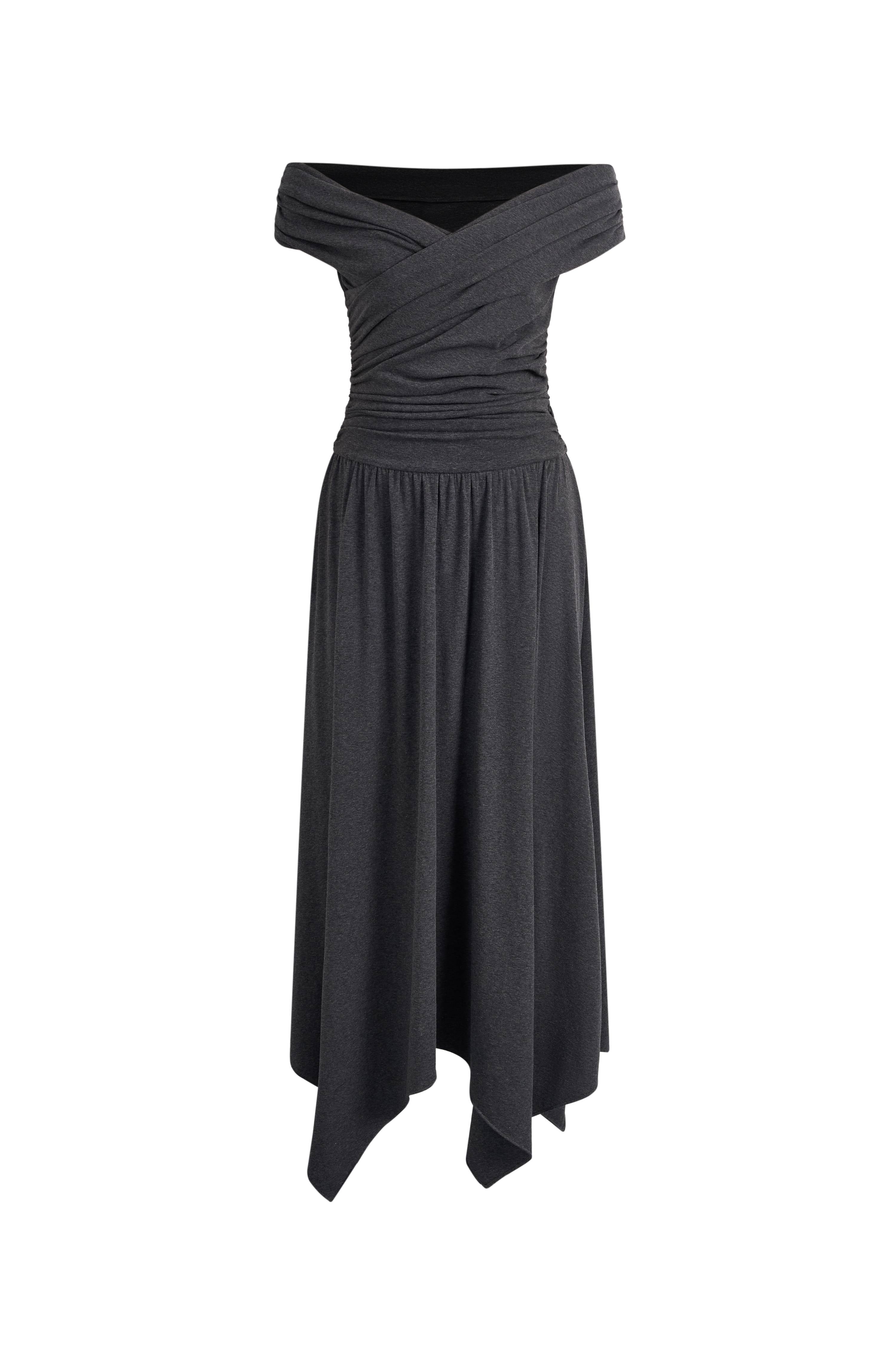 Isabella Smocked Drape Sleeveless Dress in Brushed Cotton Blend – fbrq.com Isabella Smocked Drape Sleeveless Dress in Brushed Cotton Blend – fbrq.com