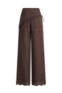 Nina Embroidered Scraf Wrap Pants in Cotton