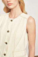 Top sans manches Lily White en denim de coton