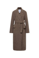 Uomo Asymmetric Coat in Merino Wool Tweed