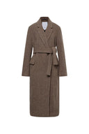 Uomo Asymmetric Coat in Merino Wool Tweed